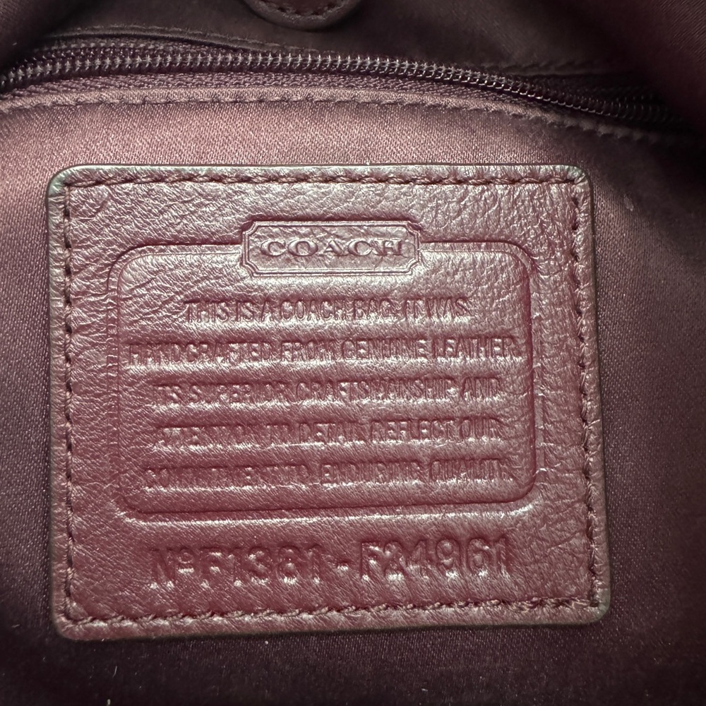 Coach Plum Purple Leather Shoulder Bag NEVER WORN - Picture 6 of 6